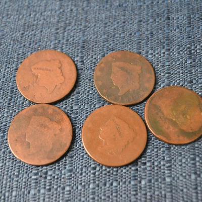 LOT 406. ANTIQUE ONE CENT COINS