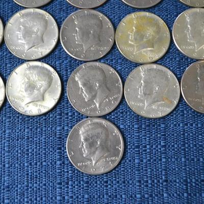 LOT 410 JFK HALF DOLLAR COINS