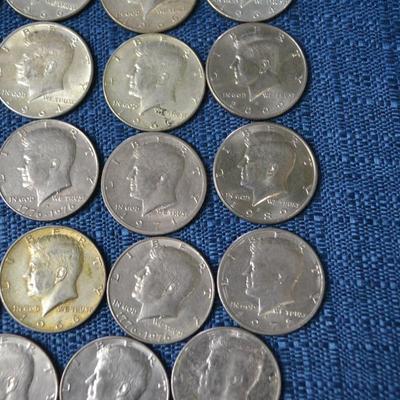 LOT 411.  JFK HALF DOLLAR COINS