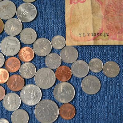 LOT 416. VARIETY OF COINS AND CURRENCY
