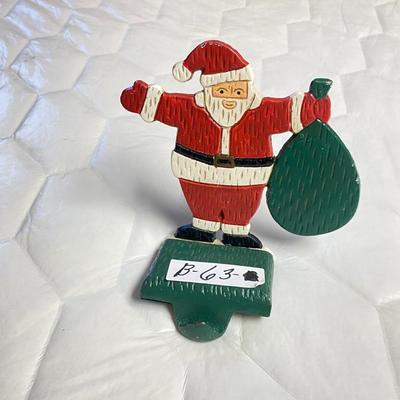 Cast Iron Santa Christmas Stocking Holder