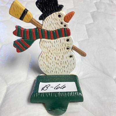 Cast Iron Snowman Christmas Stocking Holder