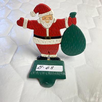 Cast Iron Santa Christmas Stocking Holder