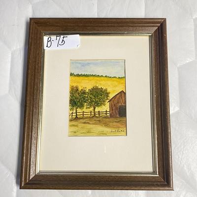 Framed and Matted Print - Barn Scene