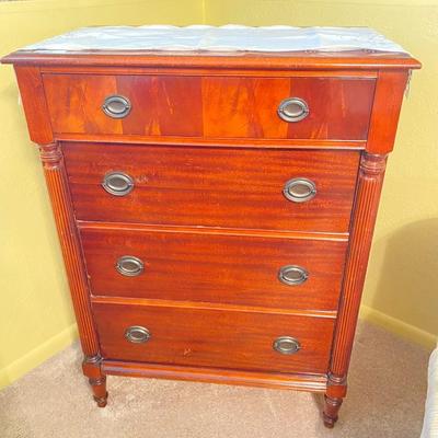 Vintage Duncan Phyfe Cherry 4 Drawer Chest Solid Wood