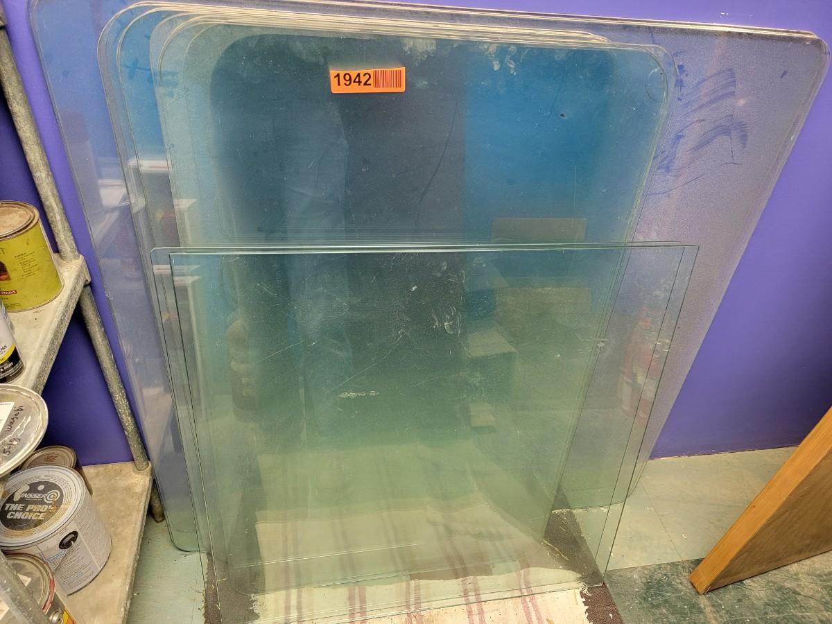 13 Cut Glass Tabletops, Variety sizes.