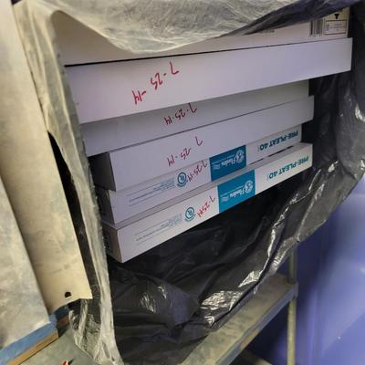 Shelving unit with new and used filters