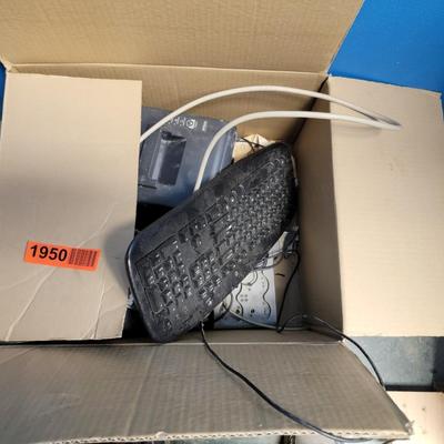 Box of electronics & Printer