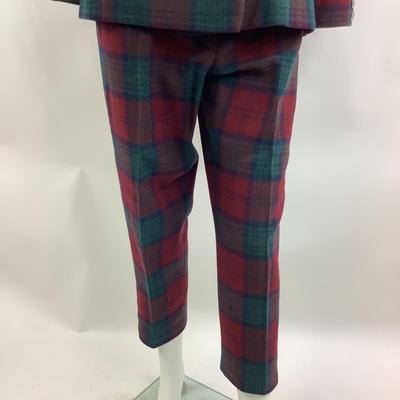 Lot 515  Vintage Hand-made Plaid Wool Double Breasted Pant Suit