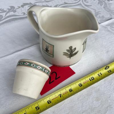 pfaltzgraff naturewood Flower Pot & Sauce pitcher