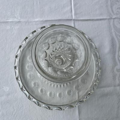 Crystal Thumbprint & Starburst Cake Stand