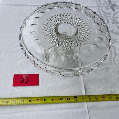 Crystal Thumbprint & Starburst Cake Stand