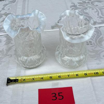 Northwood Spanish Lace Opalescent Vases