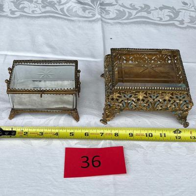 Pair of Gilded Jewelry caskets