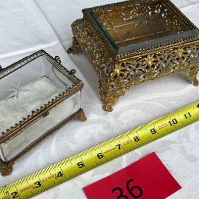 Pair of Gilded Jewelry caskets