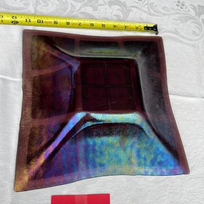 Fused Glass Art Glass Square Tray