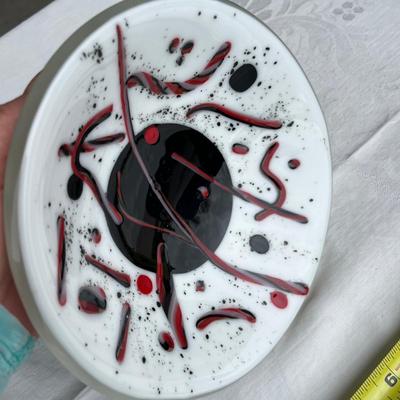 Fused glass round bowl