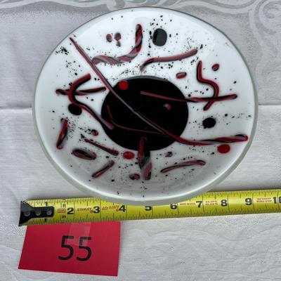 Fused glass round bowl