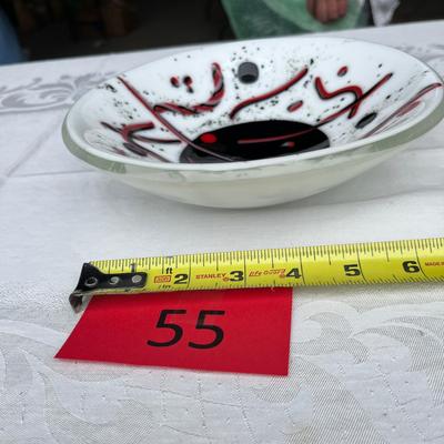 Fused glass round bowl