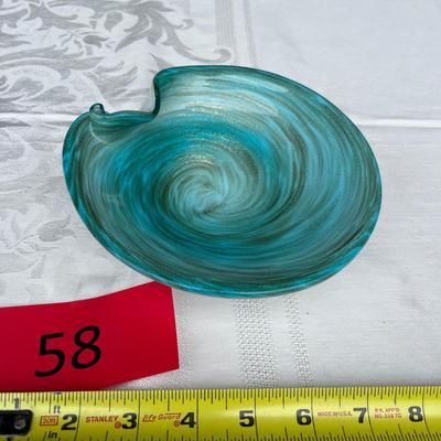 Murano Glass Bowl Turquoise with gold