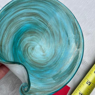 Murano Glass Bowl Turquoise with gold