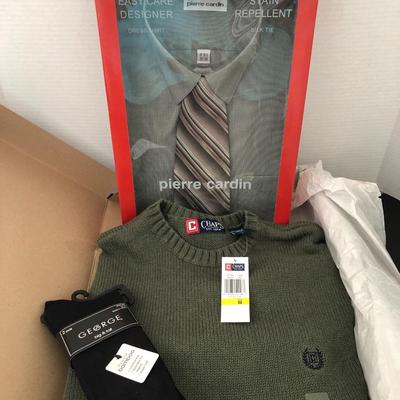 Pierre Cardin 15-15 1/2 Shirt & Tie, Chaps Sweater M, & Dress Socks -Lot 174