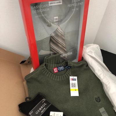 Pierre Cardin 15-15 1/2 Shirt & Tie, Chaps Sweater M, & Dress Socks -Lot 174