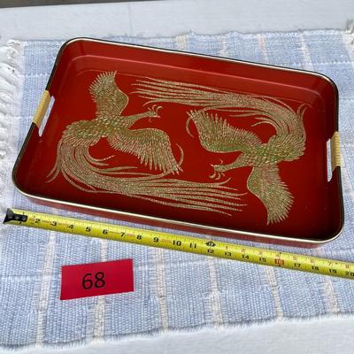 Red with Gold oriental tray