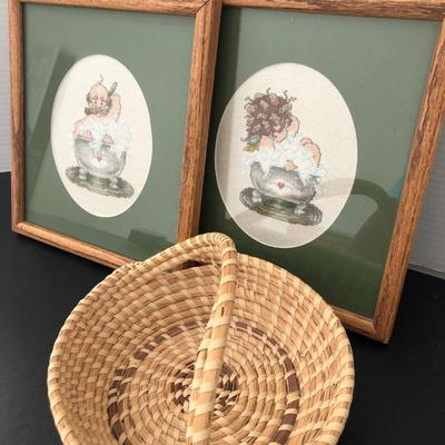 Basket By Mary Graham S.C. & Two Needle Point Wall Decor S.C. -Lot 176