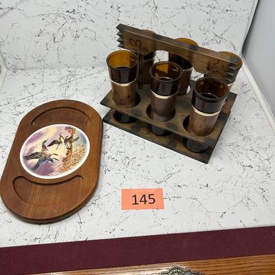 Decorative Cheese Plate and Rustic Glassware