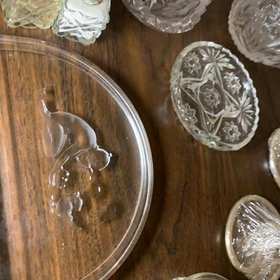 Large Lot Of Clear Glassware Cakeplate Vases Serving Dishes +++