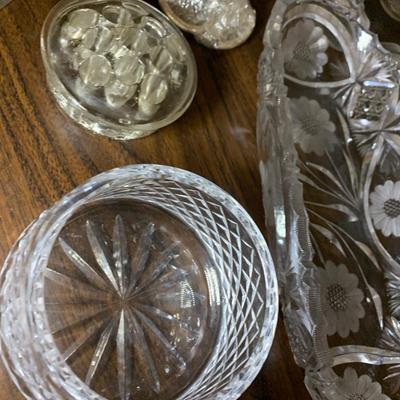 Large Lot Of Clear Glassware Cakeplate Vases Serving Dishes +++