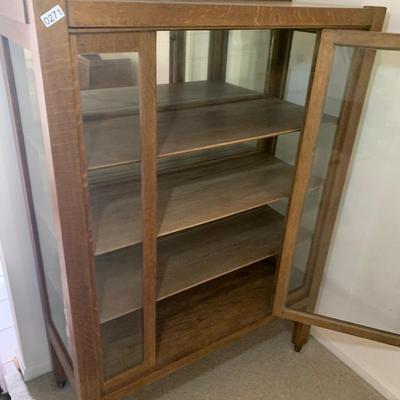 Antique Oak China Display Cabinet