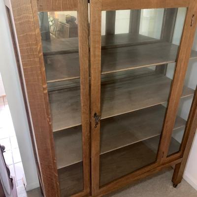 Antique Oak China Display Cabinet