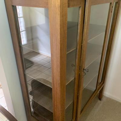 Antique Oak China Display Cabinet