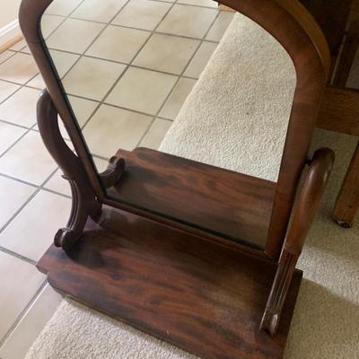 Dresser Top Heavy Wood Shaving Mirror