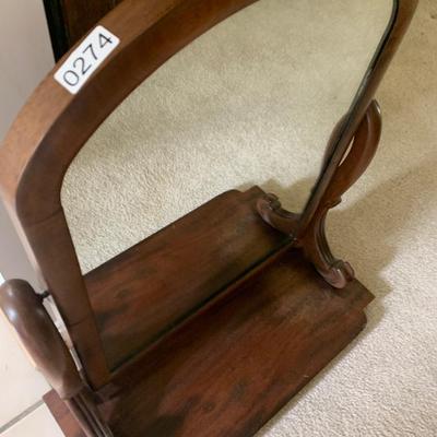 Dresser Top Heavy Wood Shaving Mirror