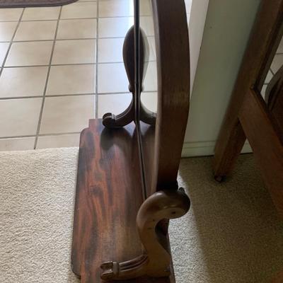 Dresser Top Heavy Wood Shaving Mirror
