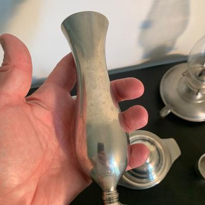 Pewter / Metalware Oil Lamp Decor / Collectibles Lot