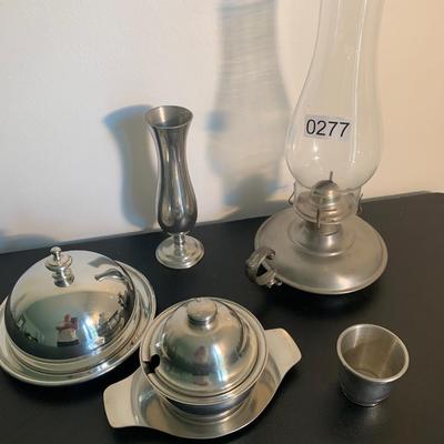 Pewter / Metalware Oil Lamp Decor / Collectibles Lot