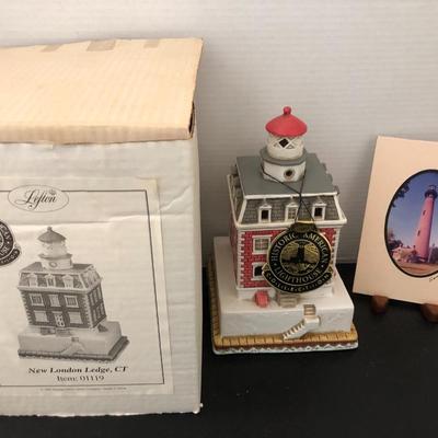Lefton New London Ledge CT. Lighthouse & Lighthouse Photo -Lot 186