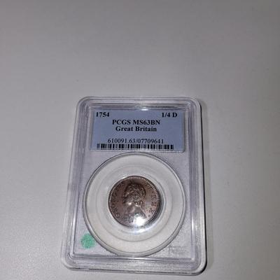 1754 Great Britain 1/4D