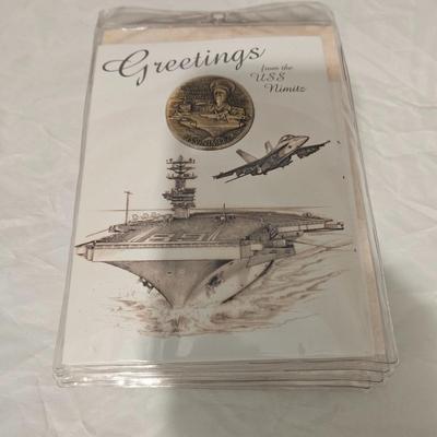 Greetings from the USS Nimitz challenge coin greeting card