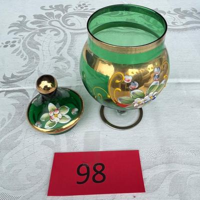 Emerald Green Candy Jar
