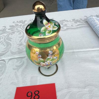 Emerald Green Candy Jar