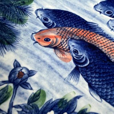 Large Koi Plate Oriental