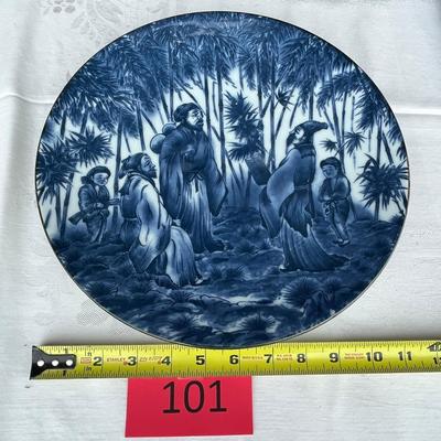 Large Japanese Blue & White Plate