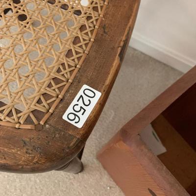 Cane Seat Chair & Unusual Storage Box