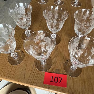 Heisey Rose Set of 6 Water Goblets