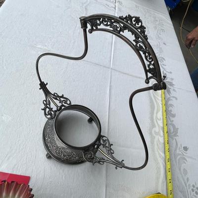 Silver Plate Bride's Basket w/ Bristol Glass Insert